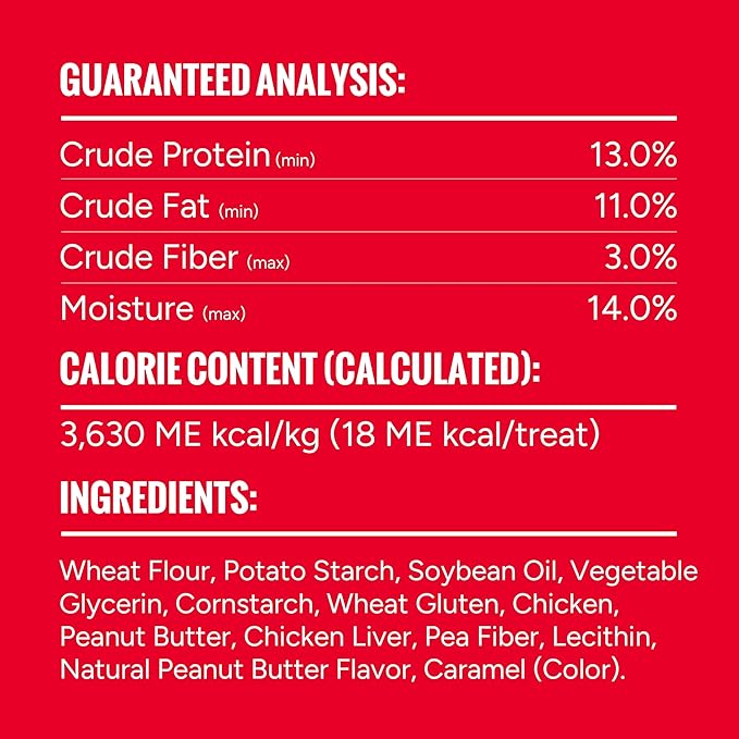 Good 'n' Tasty Triple Flavor Stacks with Peanut Butter, 3.5 Ounces, Bite Sized Snacks for Dogs with Premium Chicken and Real Peanut Butter (Pack of 2)