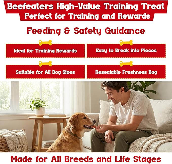 Beefeaters Chicken Jerky Strips for Dogs 38oz, 100% Real Chicken Breast, Oven-Baked, Grain-Free Dog Treats for Training & Rewards, High Protein, Low Fat, Resealable Bag, Allergy-Friendly