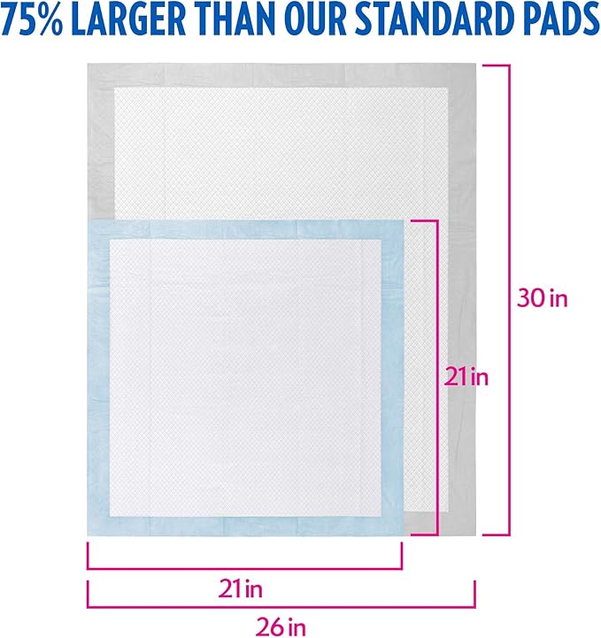 OUT! Heavy Duty XXL Dog Pads - Absorbent Pet Training and Puppy Pads - 26 x 30 in - 30 Count,White (Pack of 2)