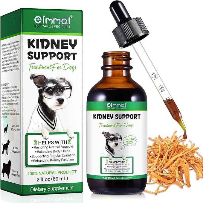 Kidney Support for Dogs, Dog Kidney Treatment Support Urinate Regularly, Strengthen Kidney Function,Increase Immunity, Herbal Supplement Supports Healthy Kidney Function- 60ml/2fl.oz