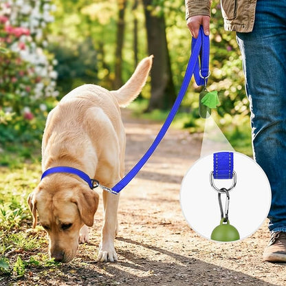 Joytale Dog Leash, 4 FT Double-Sided Reflective, Padded Handle Nylon Heavy Duty Leashes for Small Dogs Walking, Navy Blue