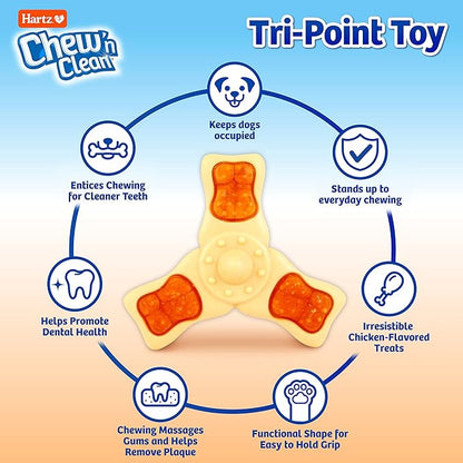 Chew ‘n Clean Chew Toy and Treat in One Chicken Flavored Tri-Point Dog Toy, Small
