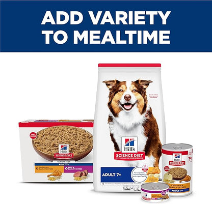 Hill's Science Diet Adult 7+ Wet Dog Food Variety Pack, Chicken & Beef, 13 oz. Cans, 12-Pack