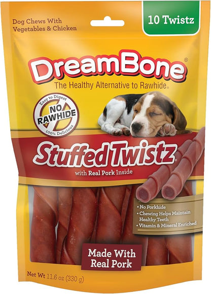 DreamBone Stuffed Twistz 10 Count, Rawhide-Free Chews