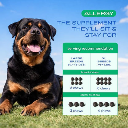 Native Pet Dog Allergy Chews - Dog Allergy Relief for Large Breeds - Supports Seasonal Itch Relief, Healthy Immune Function & Reduces Sneezing - Colostrum, Spirulina, & Probiotics - 30 Days Supply
