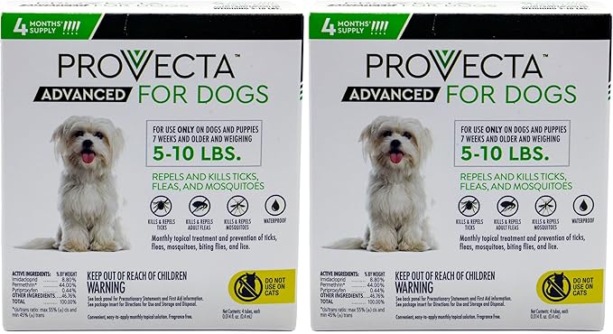 Provecta 4 Doses Advanced for Dogs, Small/5-10 lb (Pack of 2)