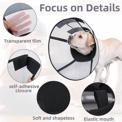 DogLemi Pet Cone Collar, Soft Dog Cone Alternative After Surgery, Adjustable Elizabeth Collar, Comfortable Pet Head Cone to Stop Licking, Suitable for Medium to Large Dogs (XL)