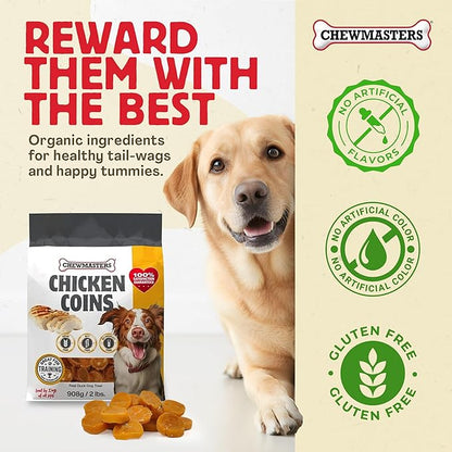 Chewmasters Chicken Coins Training Treats for Dogs (32 oz) – Dog Training Treats – Healthy Rewards – Real Chicken Meat Bites for All Breeds