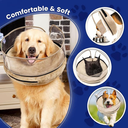 BARKLESS Dog Cone, Inflatable Dog Cone After Surgery for Small Breeds, Soft Surgery Collar with Enhanced Anti-Licking Guard Shield for Pets, Patented Protective Donut Collar