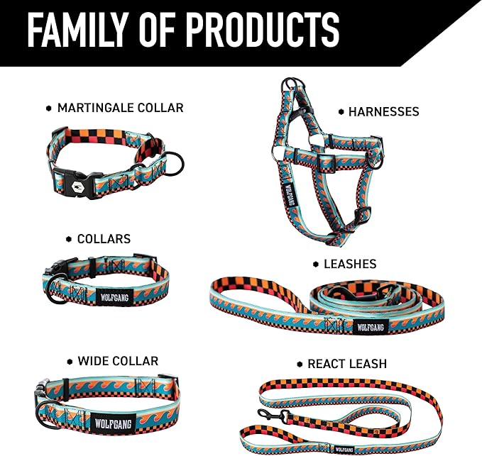 Wolfgang Heavy Duty Adjustable Dog Harness, Pull-Tested for Walking & Training, BuenaOnda Print, Large