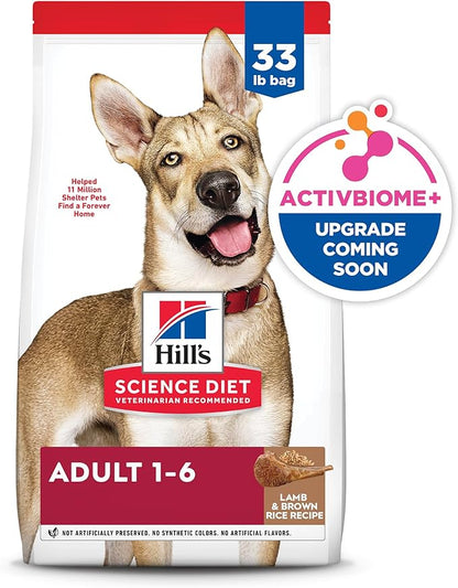 Hill's Science Diet Adult 1-6 Dry Dog Food, Lamb Meal & Brown Rice, 33 lb. Bag