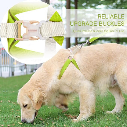 No Pull Dog Harness and Leash Set, Callor, Step in Dog Halter Harness with Poop Bag Holder, Adjustable Lightweight Cotton Straps Suitable for Small Medium Large Dogs Outdoor Walking Running Hiking
