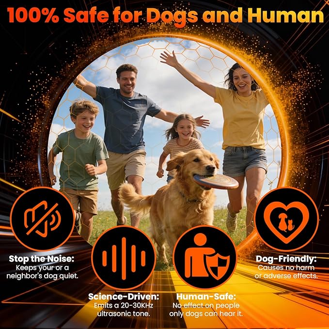 Dog Bark Deterrent Device 2X Anti Barking Device for Dogs, 4 Modes Stop Neighbors Dog Barks Control Indoor Outdoor Yard 50ft Range Compact Gentle Leader for Dogs Rechargeable Puppy Behavior Aids