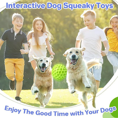 Indestructible Squeaky Dog Balls, Interactive Dog Toys for Aggressive Chewers Large Breed for Relieving Anxiety, Dog Chew Toys Balls for Aggressive Chewers, Outdoor Dog Toys Dog Water Toys