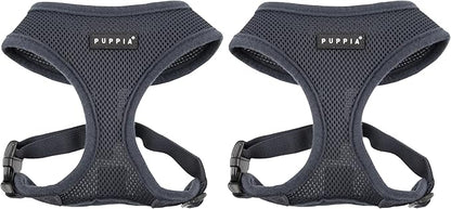 Authentic Puppia Soft Harness, Grey, Large (Pack of 2)