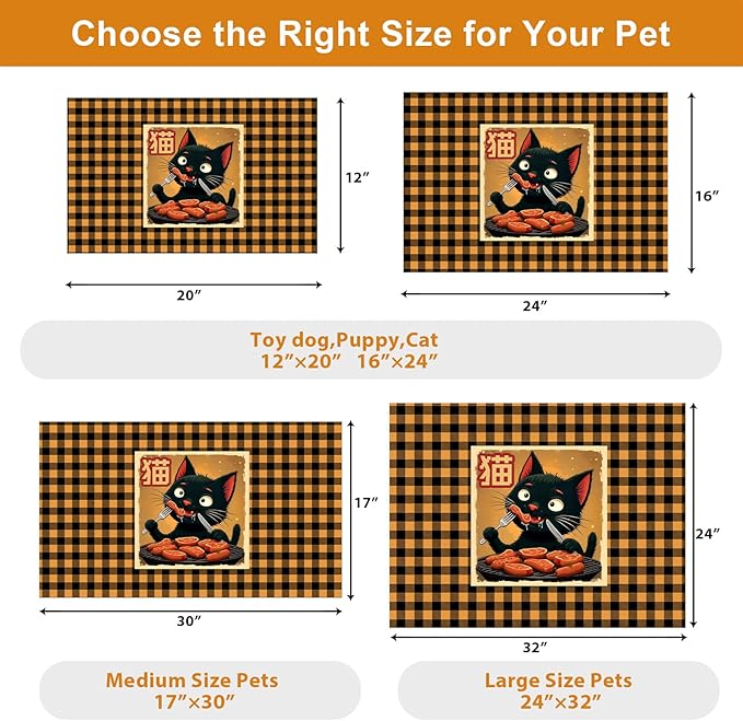 Dog Food Mats for Floors Waterproof Mat for Cat Food and Water Bowls - Absorbent Quick Dry Non Slip Mat for Pet Feeding
