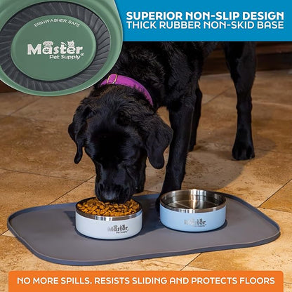 Master Pet Supply Stainless Steel Dog Bowls - 25 oz, Heavy Duty - Camo Patrol, Double Wall Extra-Thick Insulated, Non-Slip Pet Water Bowl for Dogs, Cats & Pets, Anti Rust Metal, Dish Washer Safe