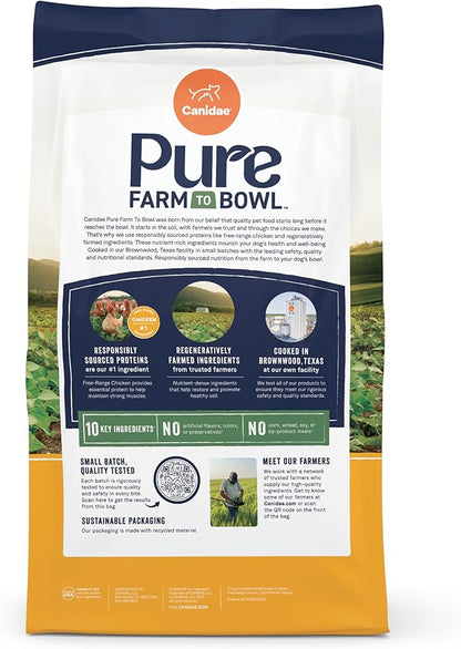 Canidae Pure Farm to Bowl Free-Range Chicken, Lentil & Potato Grain-Free Dry Dog Food, Adult, 4lb