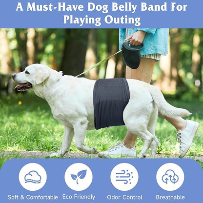 5 Pack Dog Diapers Male Reusable, Premium Belly Bands for Male Dogs, High Absorbing Male Dog Pee Wraps for Doggie in Incontinence or Excitable Urination and Training Gray,Green,Brown XXL