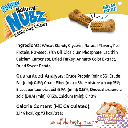 Nylabone Puppy Gift Box, Includes 3 Strong Puppy Chew Toys and 1 Natural Treat Bone for Puppies, Gifts for Puppies, Small Dogs - Up to 25 lbs., 4 Pack