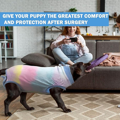 Dog Surgery Recovery Suit, Surgical Recovery Suit for Dog Male Neuter, Female Spay Shirt, Cone Alternative Pet Surgical Onesie Post Surgery Bodysuit, Tie-dye Light Blue, X-Large