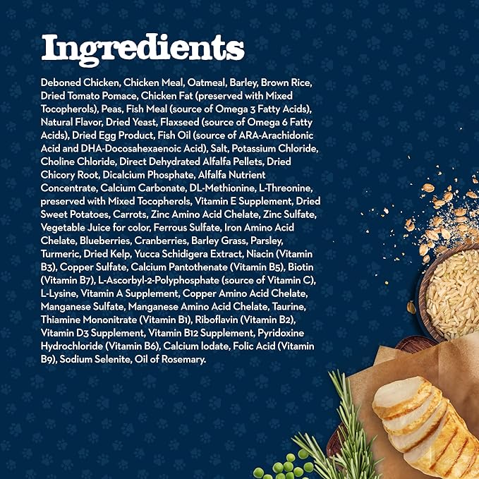 Blue Buffalo Dog Food, Chicken, Puppy, Small Breed | Healthy Growth Formula | With DHA | Oatmeal Recipe | 4-lb Bag Pack of 2