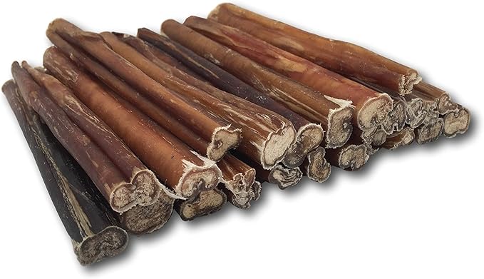 Top Dog Chews 6" Bully Sticks - 25 Pack, 1.3 LB Bag, All Natural, Roasted, Sourced from Free Range Beef, High Protein, Low Fat Dog Chews for Healthy Teeth, Gums & Chewing Satisfaction.
