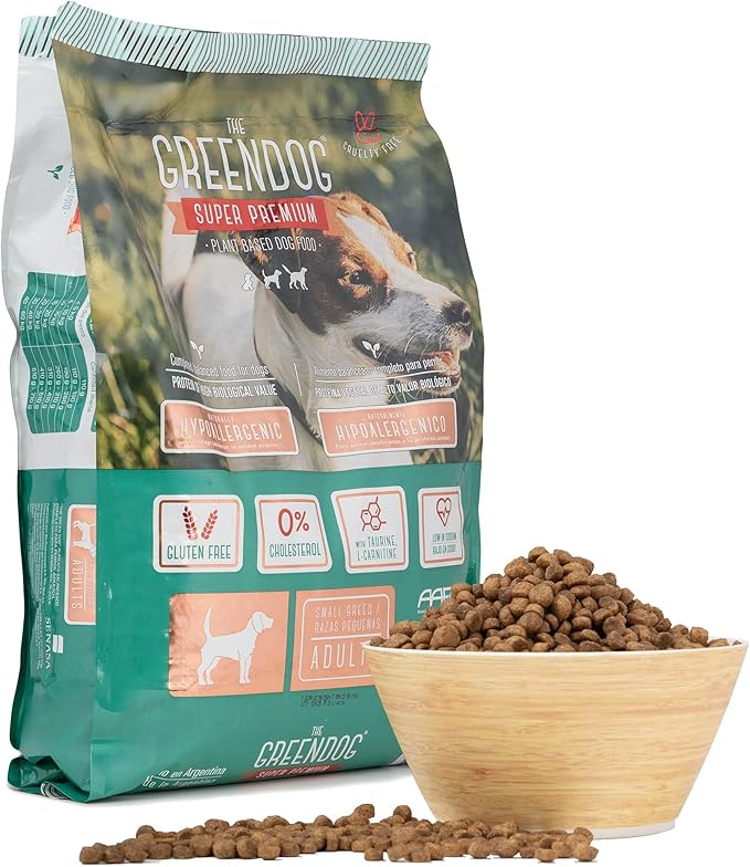 The Green Dog: Super Premium - Adult Small Bite - 16.5 Lb Bag Dog Food - Plant Based Protein, Vegan Dry Pet Kibble, Gluten Free, Complete Nutrition