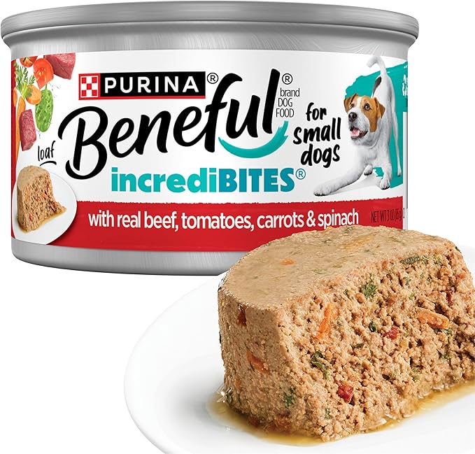 Purina Beneful Small Breed Wet Dog Food, Incredibites Loaf With Real Beef Recipe - (Pack of 12) 3 oz. Cans