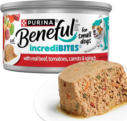 Purina Beneful Small Breed Wet Dog Food, Incredibites Loaf With Real Beef Recipe - (Pack of 12) 3 oz. Cans