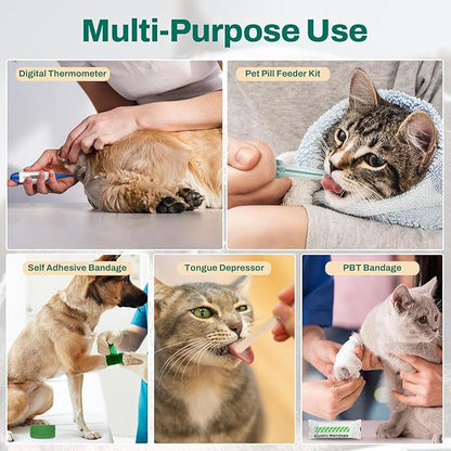 RHINO RESCUE Bundle - Pet First Aid Kit, Emergency Medical Supplies for Dogs & Cats, Safety Essentials Pack with Thermometer+Waterproof First Aid Kit, Lightweight Boat Dry Bag