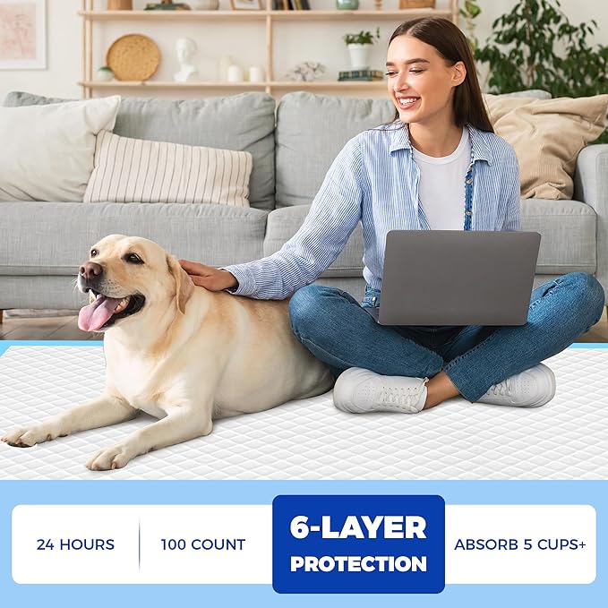 Dog Pee Pads Extra Large 28"x34" - 200 Pack Super Absorbent XLarge Puppy Pads 100 Count Leak-Proof Disposable XL Pet Potty Training Pads for Dogs, Puppies, Doggy