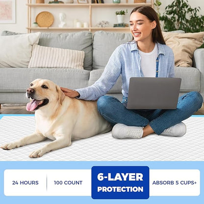 Dog Pee Pads Extra Large 28"x34" - 200 Pack Super Absorbent XLarge Puppy Pads 100 Count Leak-Proof Disposable XL Pet Potty Training Pads for Dogs, Puppies, Doggy