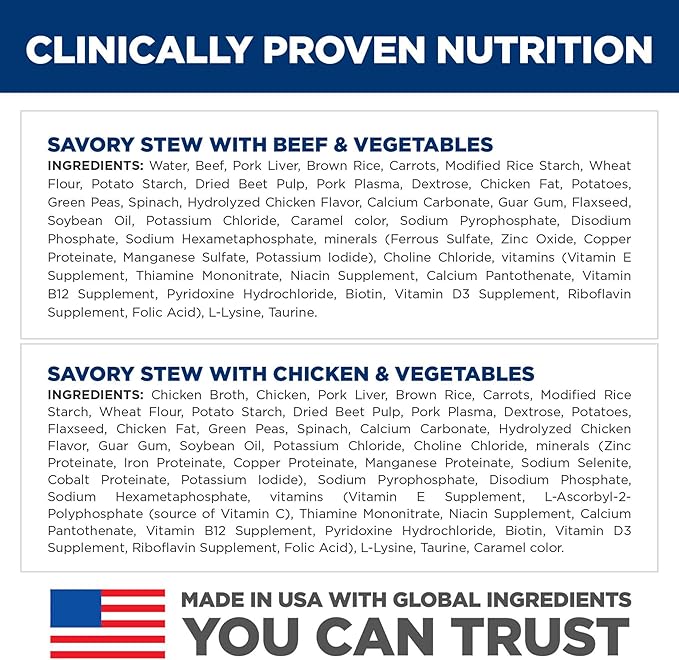Hill's Science Diet Small & Mini, Adult 1-6, Small & Mini Breeds Premium Nutrition, Wet Dog Food, Variety Pack: Chicken & Vegetables; Salmon & Vegetables Stew, 3.5 oz Tray Variety Pack, Case of 12