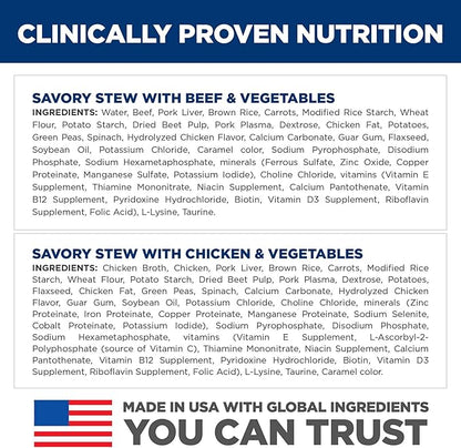 Hill's Science Diet Small & Mini, Adult 1-6, Small & Mini Breeds Premium Nutrition, Wet Dog Food, Variety Pack: Chicken & Vegetables; Salmon & Vegetables Stew, 3.5 oz Tray Variety Pack, Case of 12