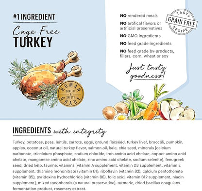 The Honest Kitchen Whole Food Clusters Grain Free Turkey Dry Dog Food, 1 lb Trial Pouch (Pack of 2)