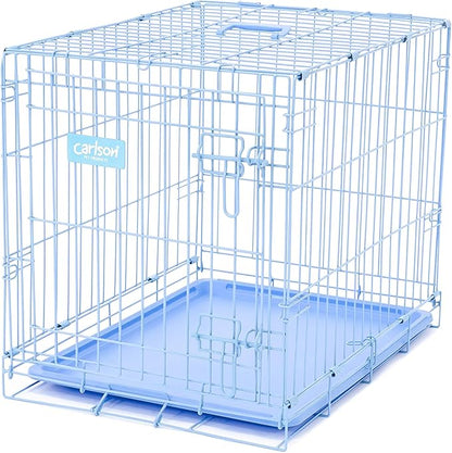 Carlson Blue Secure and Compact Single Door Metal Dog Crate, Small