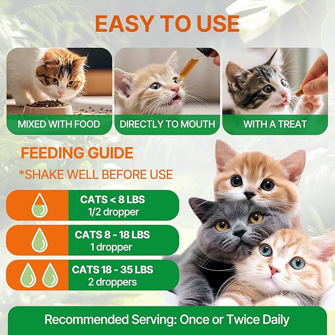 Cat Bladder Remedy for Stones & Crystals, Kidney StonesDissolver forCat- Urinary Free The Flow - Cat Urinary Tract Infection Treatment for Stones, Herbal CatUTI Remedy for Stone Relief & Prevention