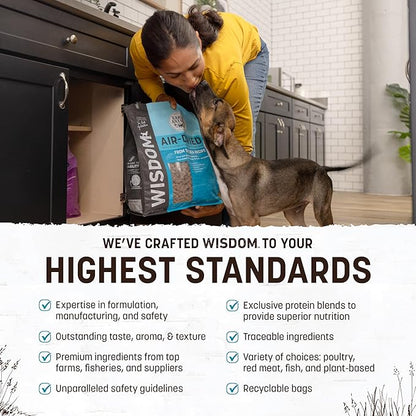 Earth Animal Wisdom Air Dried Dog Food - from the Sea Recipe Premium Natural Dry Dog Food for All Breeds & Ages - 2 Lbs Bag