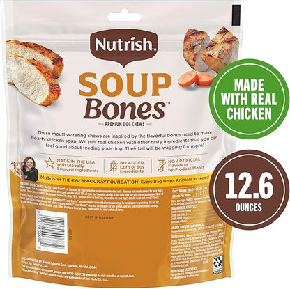 Nutrish Soup Bones Premium Dog Chews with Real Chicken and Veggies, 6 Chews (Rachael Ray)