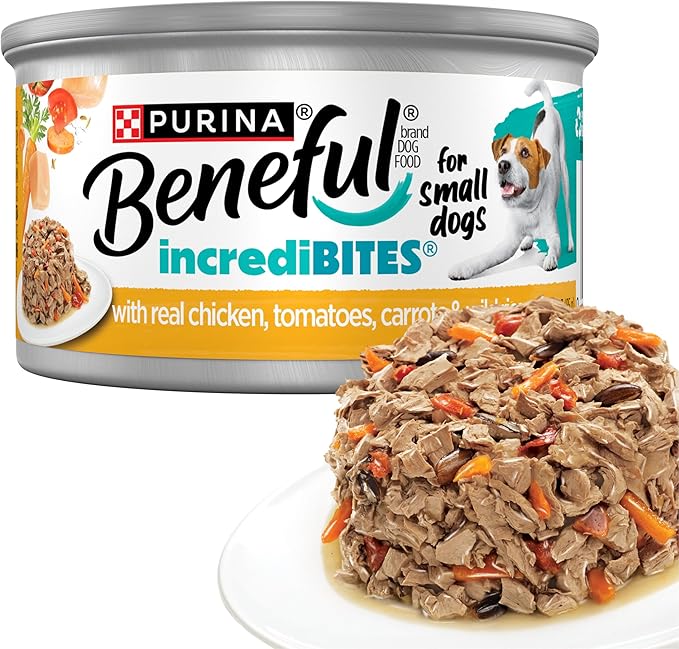 Purina Beneful Small Breed Wet Dog Food in Gravy, IncrediBites With Real Chicken - (Pack of 12) 3 oz. Cans