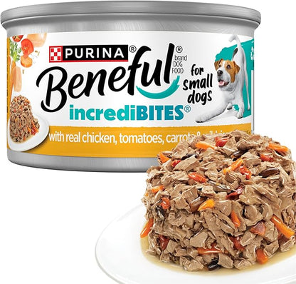 Purina Beneful Small Breed Wet Dog Food in Gravy, IncrediBites With Real Chicken - (Pack of 12) 3 oz. Cans