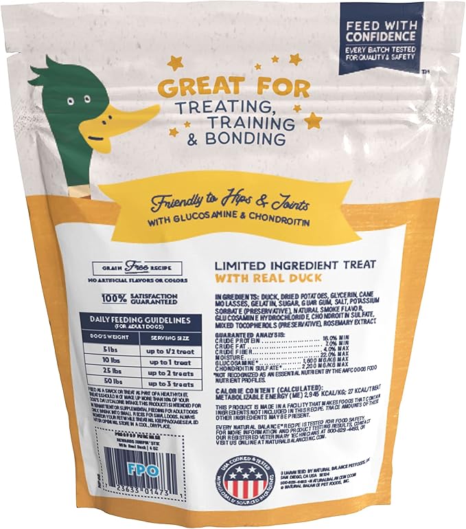 Natural Balance Limited Ingredient Rewards Jumpin' Stix, Grain-Free Dog Treats for Adult Dogs of All Breeds, Duck Recipe, 4 Ounce (Pack of 2)