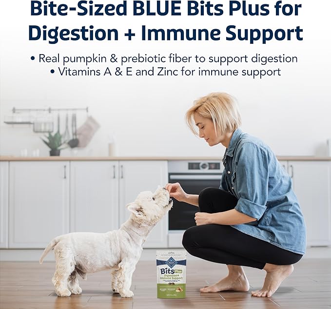 Blue Buffalo Blue Bits Plus Digestion and Immune Support Dog Treats, Chicken, 9.5-oz. Bag (Pack of 2)