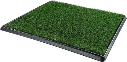 PETMAKER Artificial Grass Puppy Pee Pad with Tray, Reusable Dog Potty Training Mat for Indoor & Outdoor Use, Easy Clean Artificial Turf Surface for Dogs and Small Pets, Fake Grass Potty