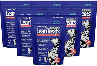 Covetrus Nutrisential Lean Treats for Dogs - Small, Medium & Large Dogs (K9) - Nutritional Low Fat, Bite-Size - Soft Chicken Flavor - 6 Pack - 4oz