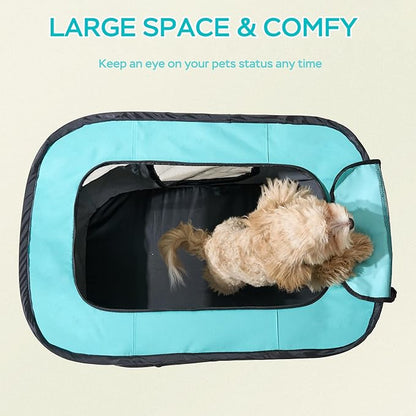 Portable Foldable Pet Playpen Collapsible Crates Kennel Playpen for Dog cat and Rabbit &Travel playpen Outdoor or Indoor (Medium（31.5" L x 23.6" W x 21.7" H）, Brown)