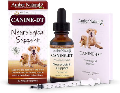 Amber NaturalZ Canine DT Herbal Supplement for Dogs | Canine Supplement for Muscle, Nose, Paw Pad, Nerve, and Neurological Support | 1 Fluid Ounce Glass Bottle
