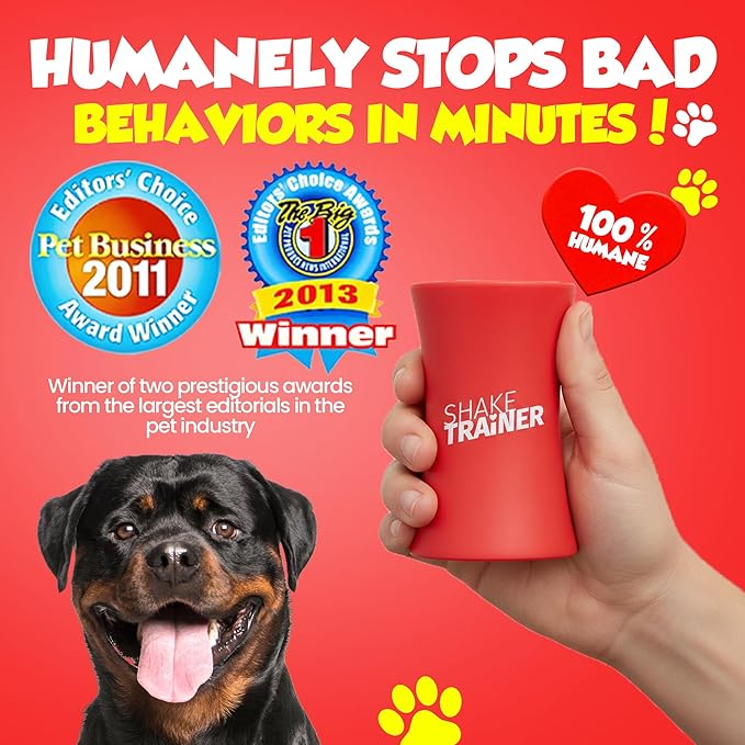 ShakeTrainer - The Original Humane Dog Training Kit with Instructional Video, Dog Training & Behavior Kit for Barking, Jumping & All Bad Habits Without Shocking or Spraying, Easy to Use, Made in USA