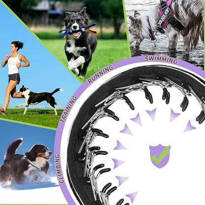 Martingale No Pull Dog Collar for Large Medium Dogs Training Walking, Heavy Duty Nylon Reflective Adjustable Anti Pull Slip Collar with Buckle L Black